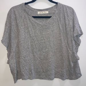Free People Gray Cropped Tee